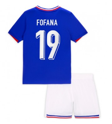 Frankrike Youssouf Fofana #19 Hemmakläder Barn EM 2024 Kortärmad (+ Korta byxor)
